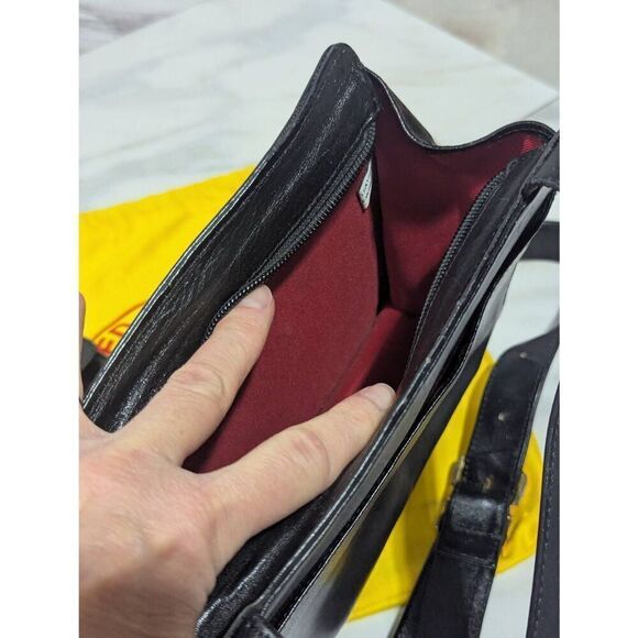 Fred Hayman Beverly Hills Unisex Black Leather Shoulder Bag & Wallet with Dust B - Picture 7 of 12